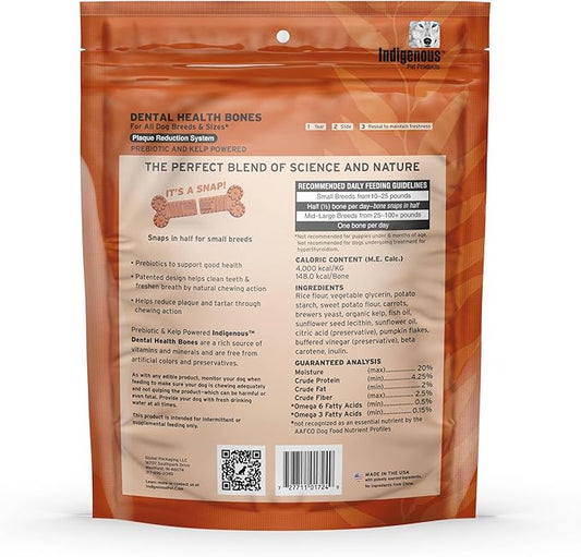 (2 Pack) Indigenous Dental Health Bones Carrot and Pumpkin Flavor - 17 Ounces each